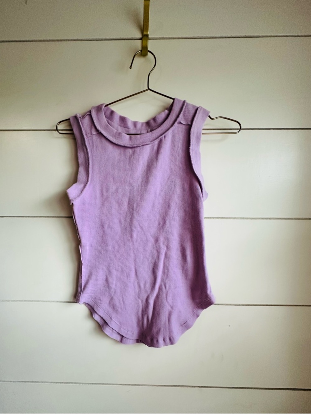We The Free Lavender Ribbed Tank Top